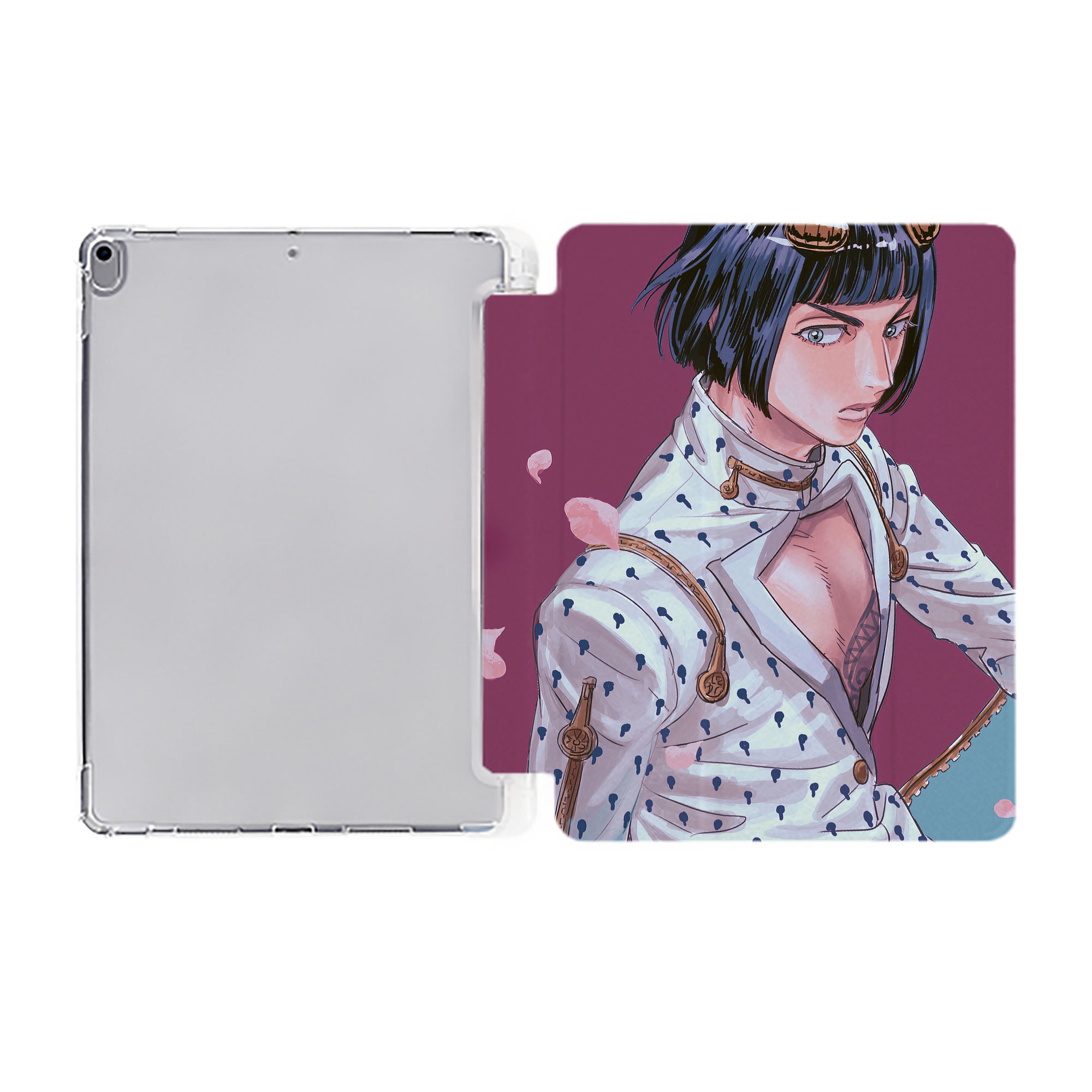 （画像用） ジョジョの奇妙な冒険 JoJo's Bizarre Adventure IPad ケース ペン収納付き 三つ折りスタンド PUレザー×シリコン 対応機種9.5/10.5/10.9インチ
